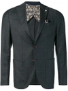 Manuel Ritz Classic Wool Blazer In Grey