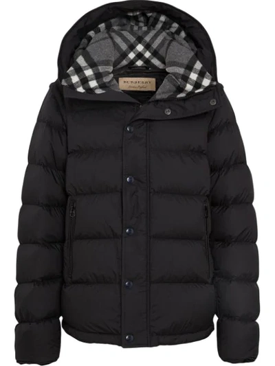 Burberry Detachable sleeve Down filled Hooded Puffer Jacket In Black ModeSens