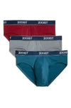 2(x)ist No-show Briefs, Pack Of 3 In Blue/ Tawny Port/ Stormy/ Navy