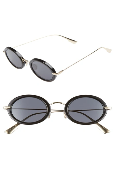 Dior Hypnotic2 46mm Round Sunglasses - Blk Gold/grey Antireflect Lens