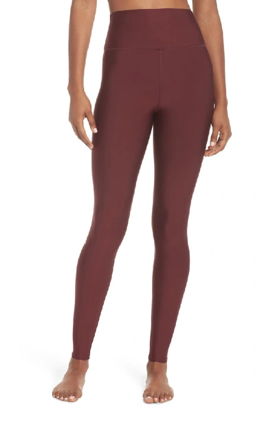 Alo Yoga High-waist Tech-lift Airbrush Full-length Leggings In Black Cherry