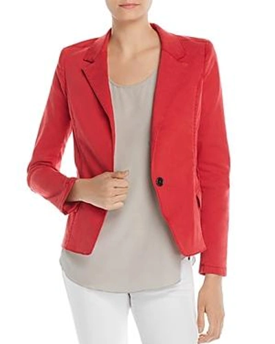 Fillmore Mixed Media Crop Blazer In Red