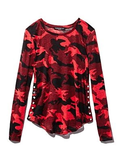 Generation Love Addison Side-snap Camo Tee In Red Camo