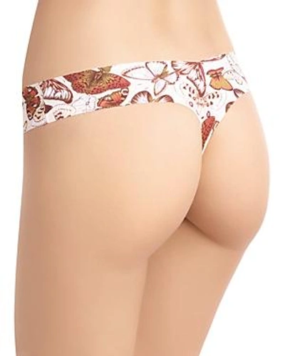 Commando Print Microfiber Thong In Vintage Butterflies