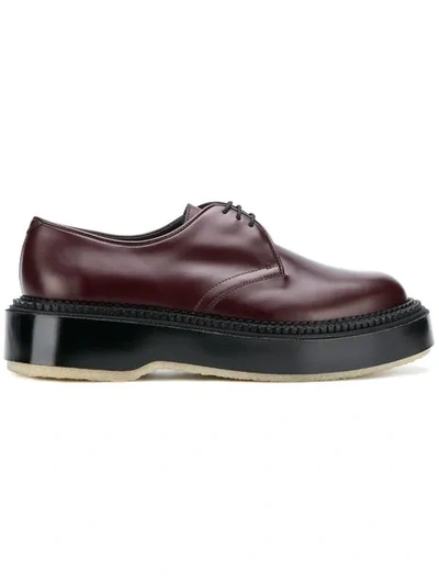 Undercover Platform Oxford Shoes In Red
