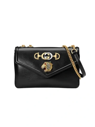 Gucci Medium Rajah Leather Shoulder Bag - Black