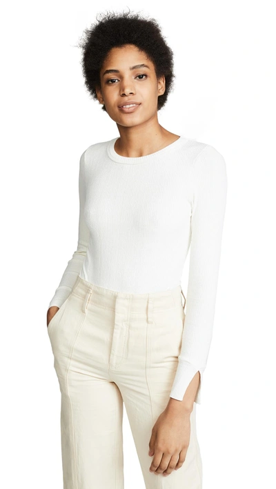 Lna Transit Ribbed Knit Pullover In Ivory