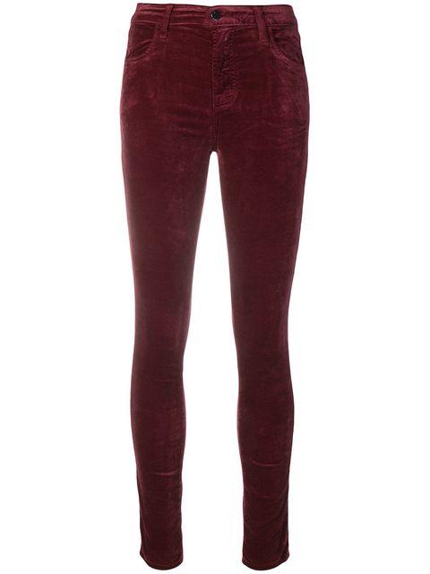 J Brand High Rise Skinny Jeans In Red | ModeSens