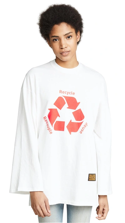 Pushbutton Recycle Tee In White
