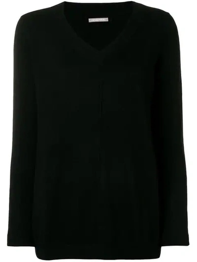 Hemisphere Cashmere V-neck Sweater In Black