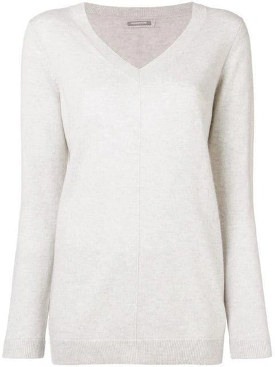 Hemisphere Cashmere V-neck Sweater - White