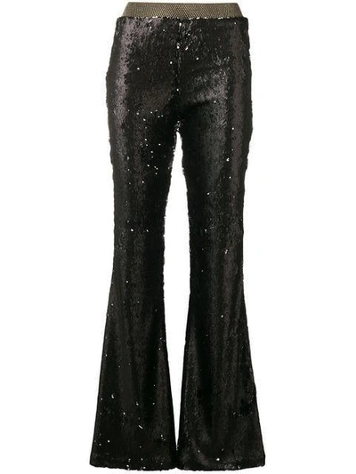 Black Coral Sequinned Trousers