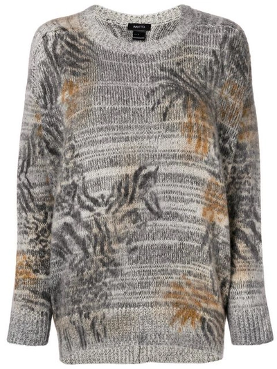 Avant Toi Melange Drop Shoulder Sweater In Grey