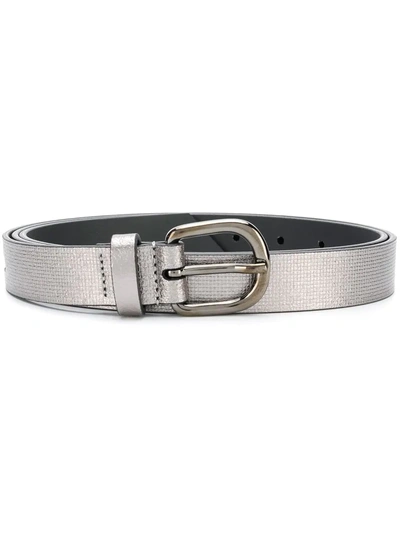 Pinko Textured Belt In Metallic