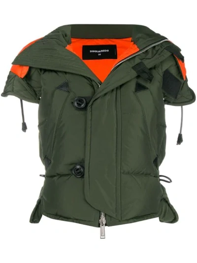 Dsquared2 Padded Down Gilet In Green