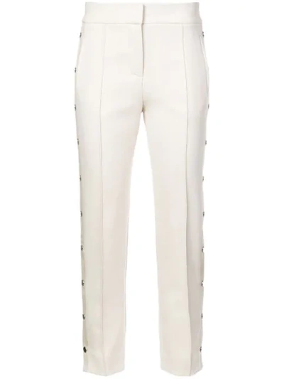 Veronica Beard Side Buttons Trousers In White