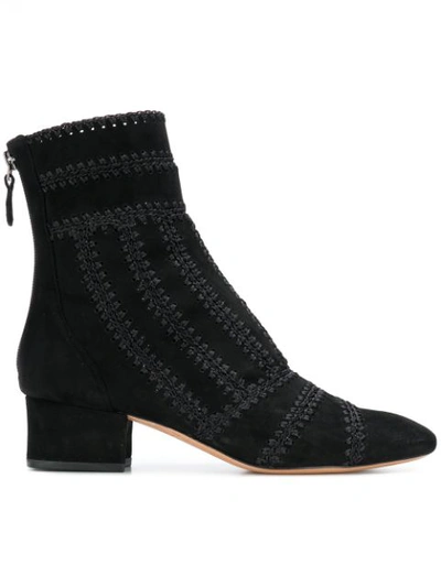 Alexandre Birman Stitch Detail Ankle Boots - Black