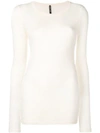 Isabel Benenato Long Fitted Top In White