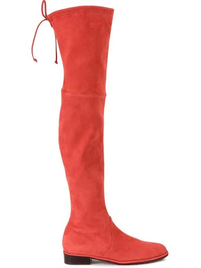 Stuart Weitzman Lowland Thigh High Boots - Pink In Pink