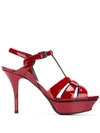 Saint Laurent Tribute 105 Sandals In Red