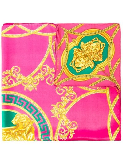 Versace Medusa Print Foulard In Pink