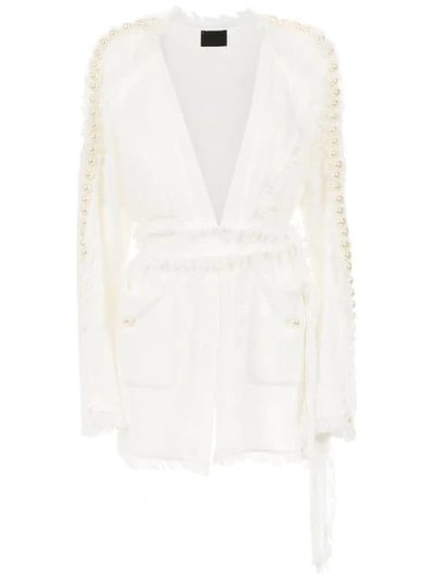 Andrea Bogosian Embellished Coat - White
