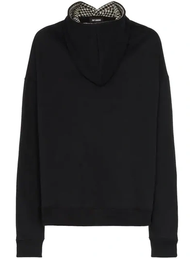 Raf Simons Oversized Front Hooded Cotton Jumper In Nero