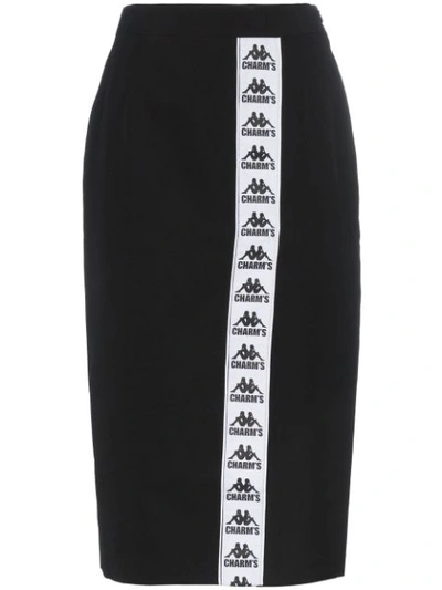 Charm's X Kappa Logo Side Split Skirt In Black