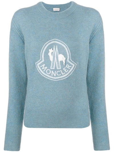 Moncler Logo Sweatshirt In Blue