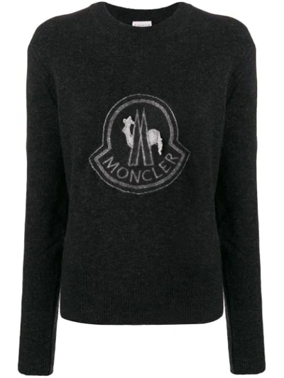 Moncler Logo Sweatshirt In Grey