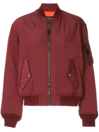 Gvgv Lace-up Ma1 Bomber Jacket In Red