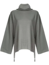 Gvgv G.v.g.v. Milano Ribbed Bow High Neck Sweater - Grey