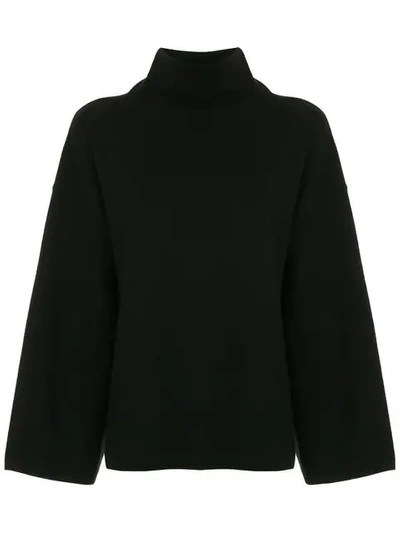 Gvgv G.v.g.v. Milano Ribbed Bow High Neck Sweater - Black