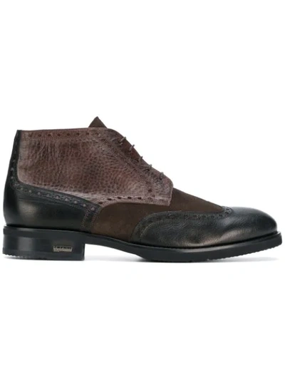 Baldinini Lace Up Brogue Boots In Brown