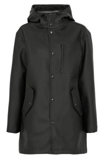Alexander Wang T Embossed Faux Leather Hooded Jacket In Black
