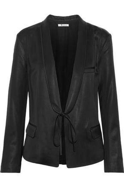 Alexander Wang T Woman Tie-front Dupioni Blazer Black