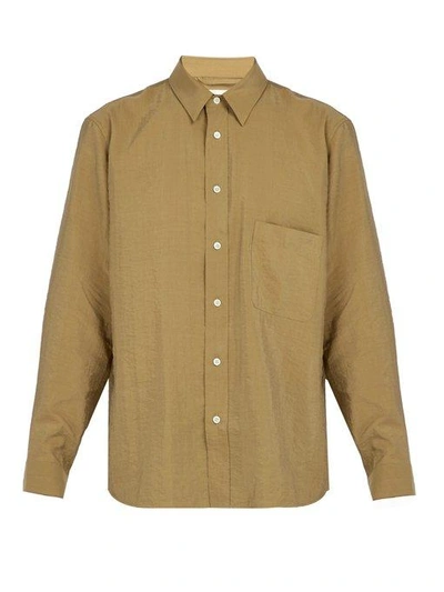 Lemaire Patch-pocket Silk-blend Shirt In Neutrals