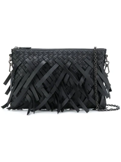 Bottega Veneta Fringe Shoulder Bag In Black