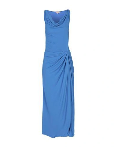 Michael Kors Long Dress In Pastel Blue