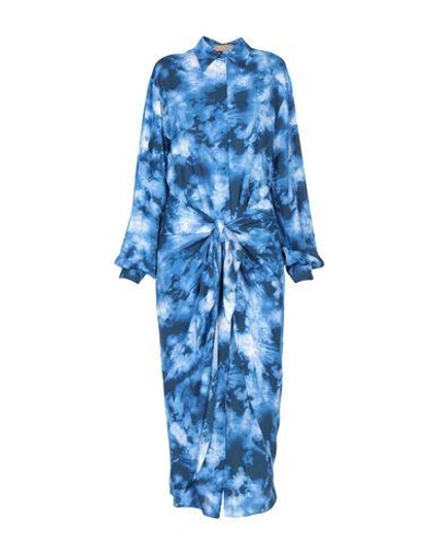 Michael Kors Long Dress In Blue