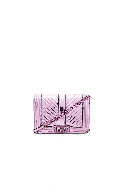 Rebecca Minkoff Small Love Quilted Metallic Crossbody - Pink