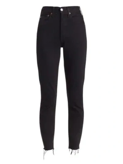 Re/done High-rise Ankle Crop Comfort Stretch In Black