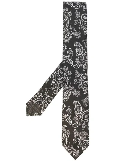 Versace Paisley Print Tie - Black