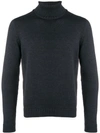 Zanone Knitted Roll Neck Jumper In Grey