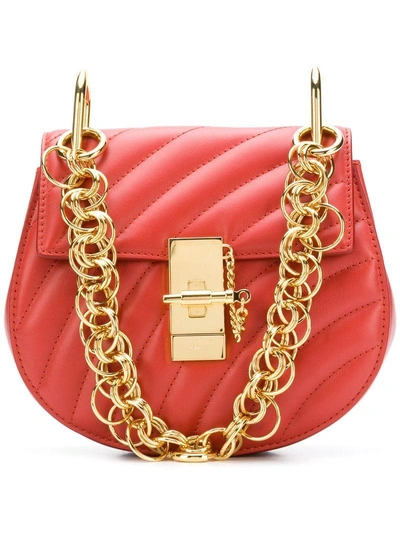 Chloé Drew Bijou Mini Shoulder Bag In Red