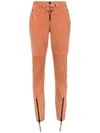 Andrea Bogosian Leather Skinny Trousers In Neutrals