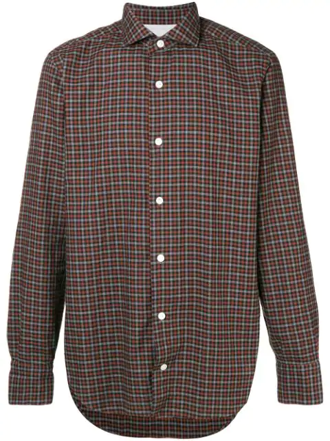 Eleventy Button Down Shirt In Brown | ModeSens