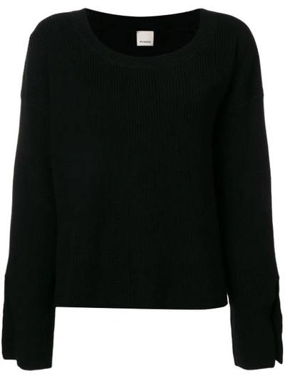 Pinko Slit Cuff Sweater In Black