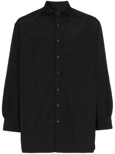 Yohji Yamamoto Double Collar Buttoned Shirt In Black