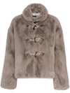 Golden Goose Faux Fur Satin Lined Jacket In Taupe